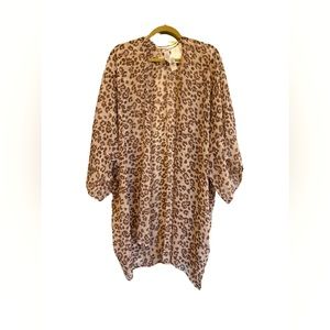 Aerie Breezy Chiffon Leopard Print Kimono Size Small NWT